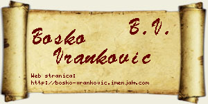 Boško Vranković vizit kartica